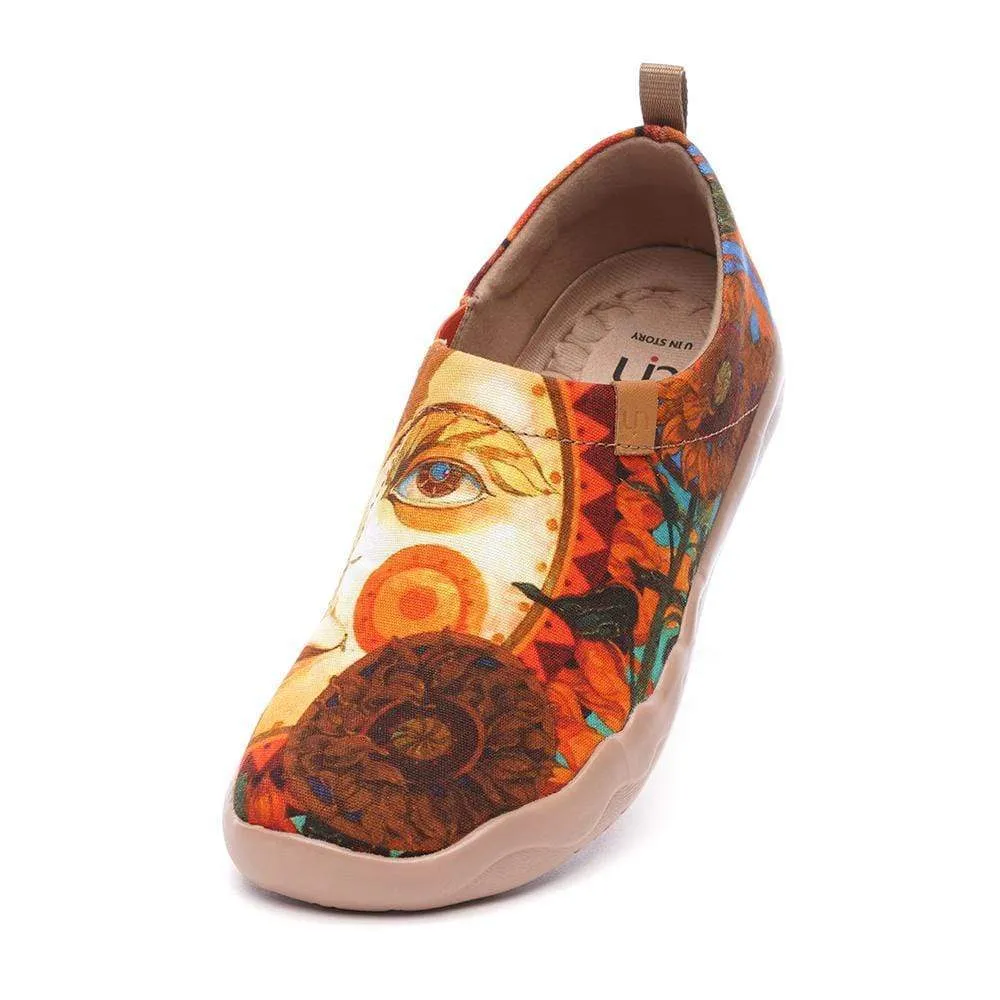 -Autumn Sun- Unique Art Painted Canvas Loafers for Women