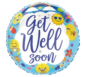 17" Get Well Sunny Foil Balloon