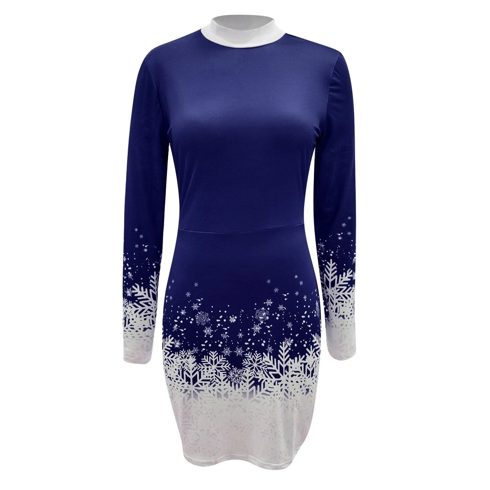 2022 Elegant Ladies Long Sleeve Round Neck Christmas Dress