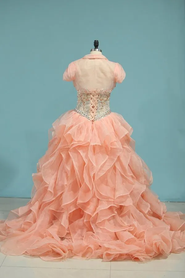 2024 Quinceanera Dresses Sweetheart Ball Gown With Beads PH9S21DE