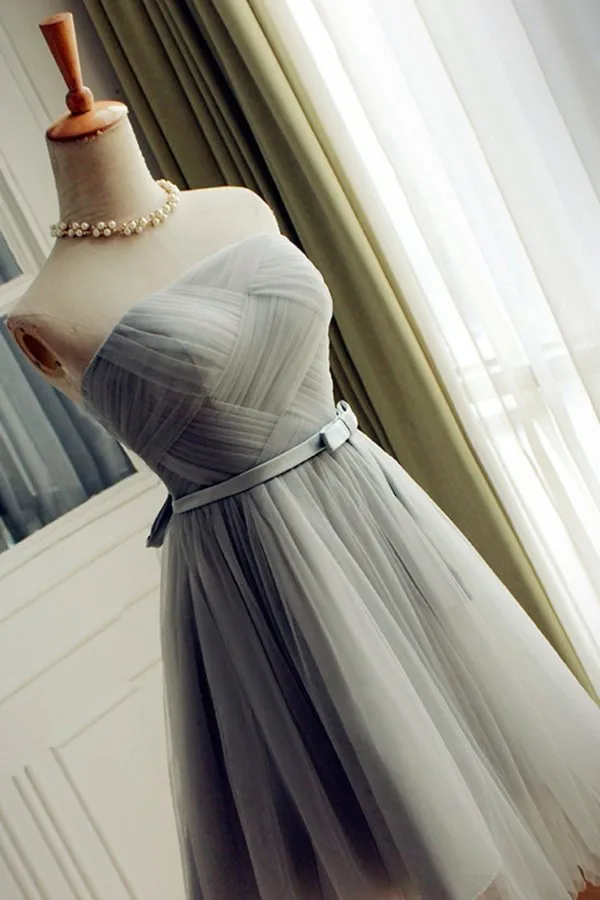 2024 Tulle Bridesmaid Dresses Strapless Ruched Bodice With PSE6LRA9