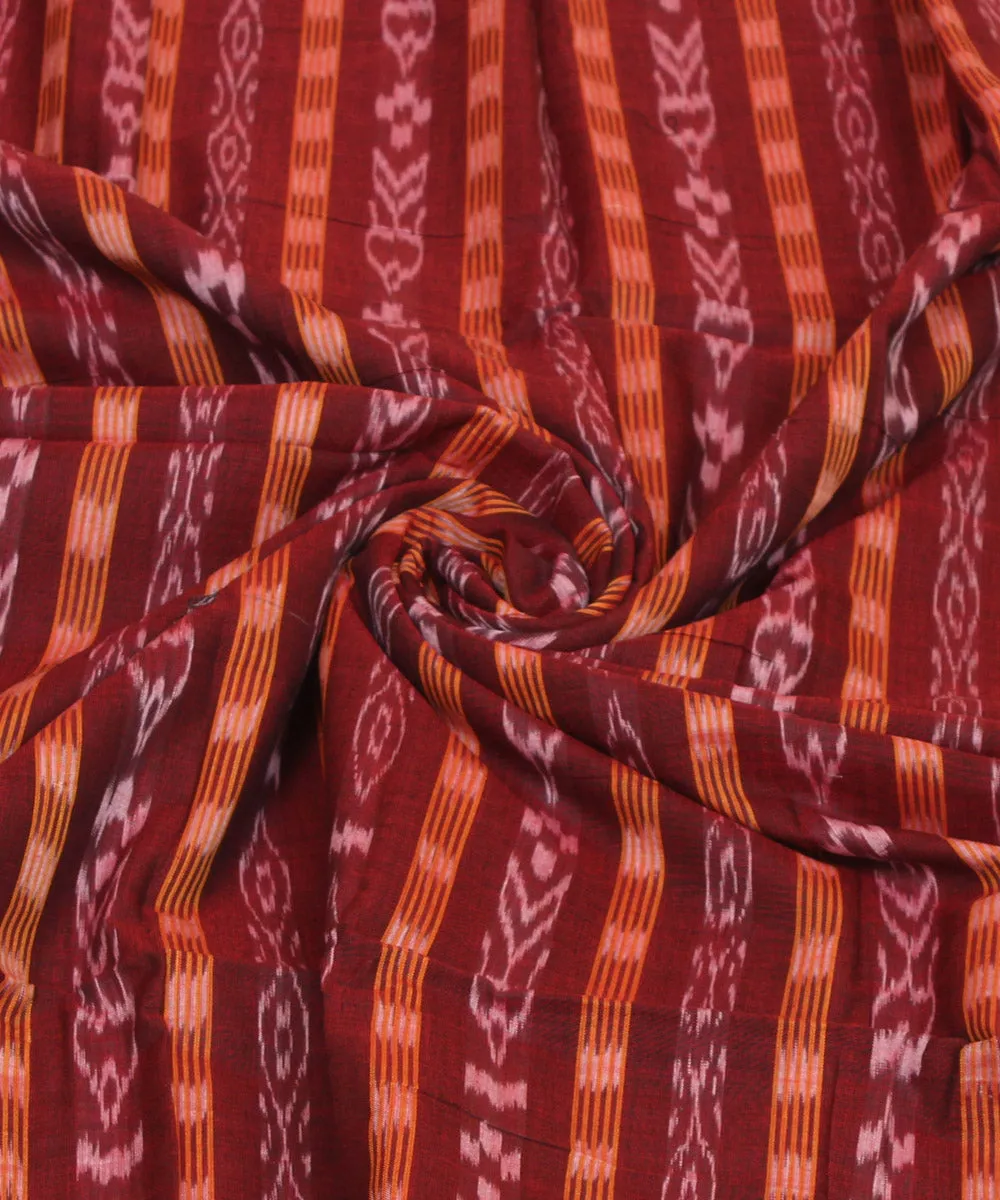 2.4 m maroon handwoven nuapatna cotton dress material