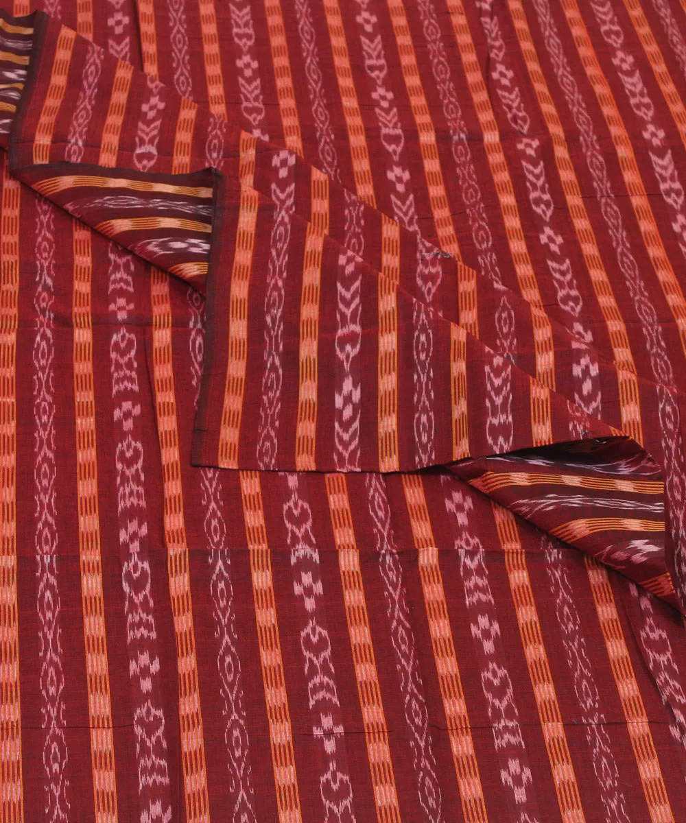 2.4 m maroon handwoven nuapatna cotton dress material