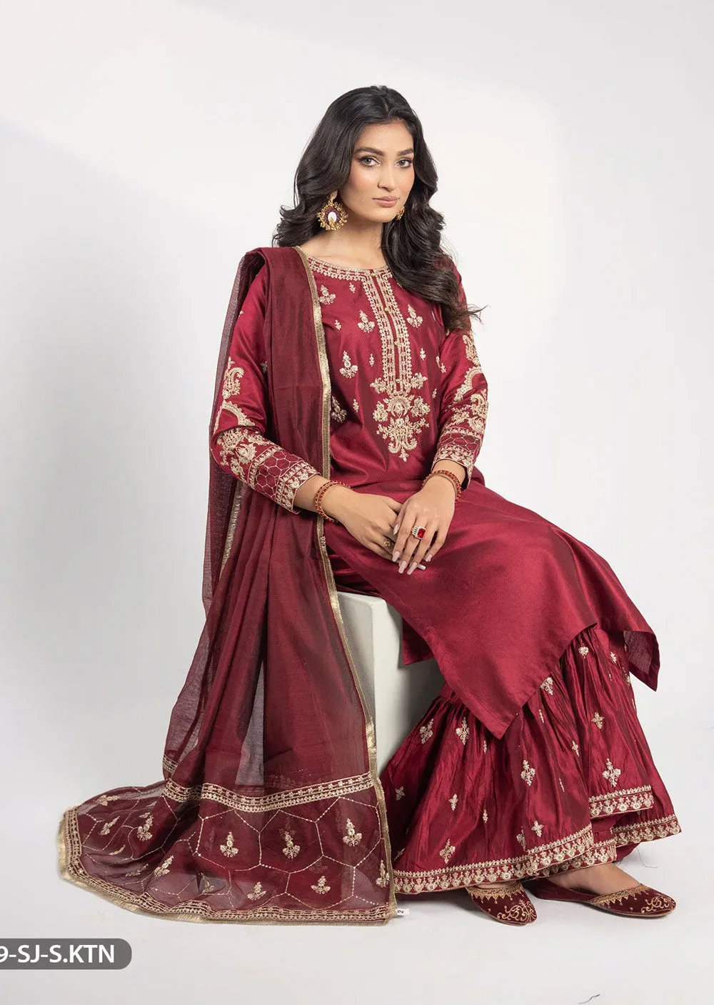 4059-SJ-S.KTN - Maroon - Readymade Shaposh Formal Suit