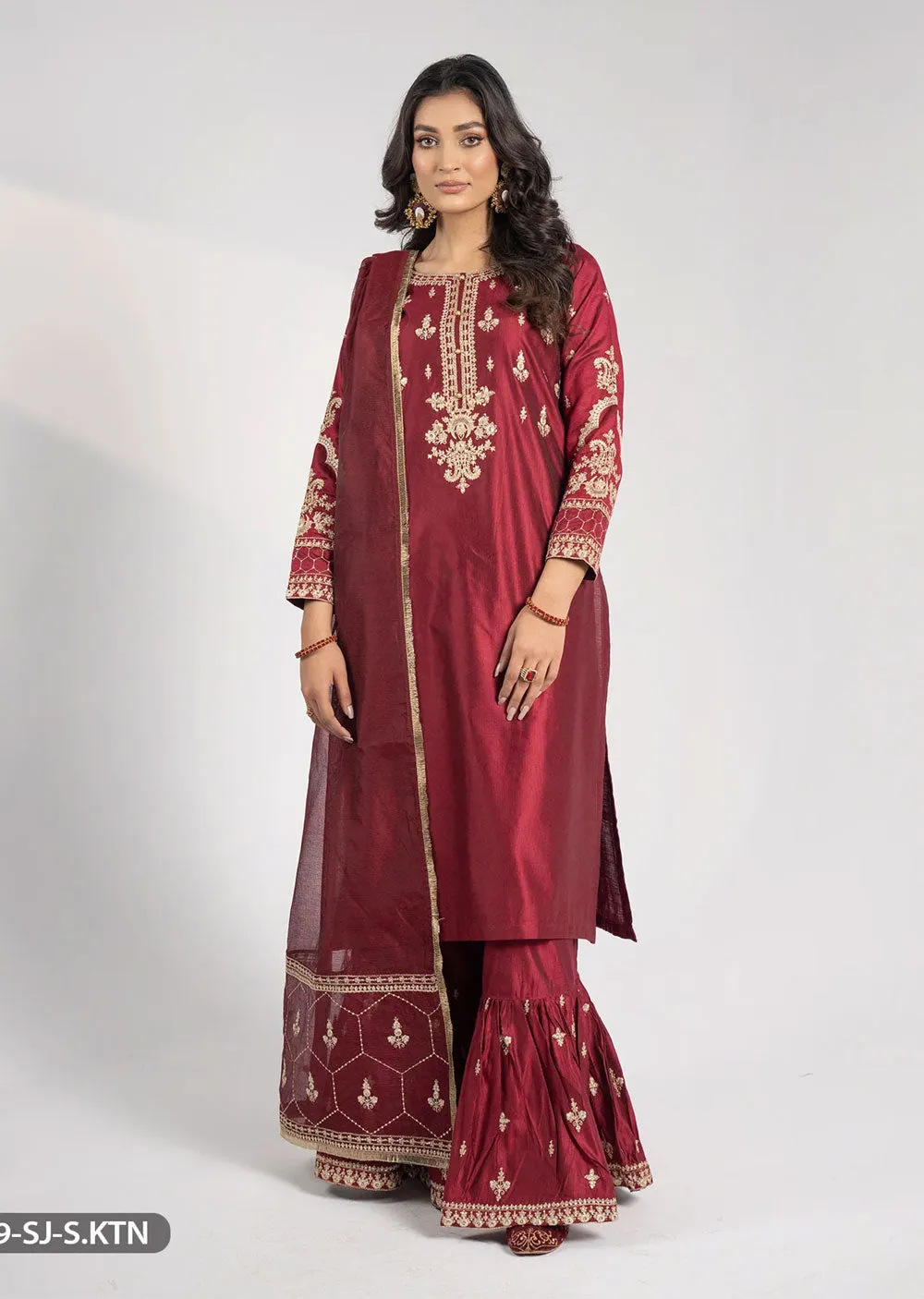 4059-SJ-S.KTN - Maroon - Readymade Shaposh Formal Suit