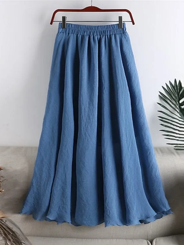 A Line Swing Midi Skirt for Women - Versatile Elegant Casual Street Wear