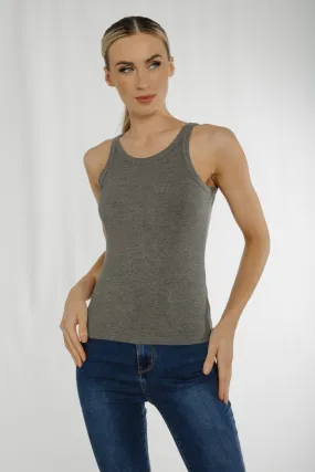 Ally Ribbed Cami In Grey