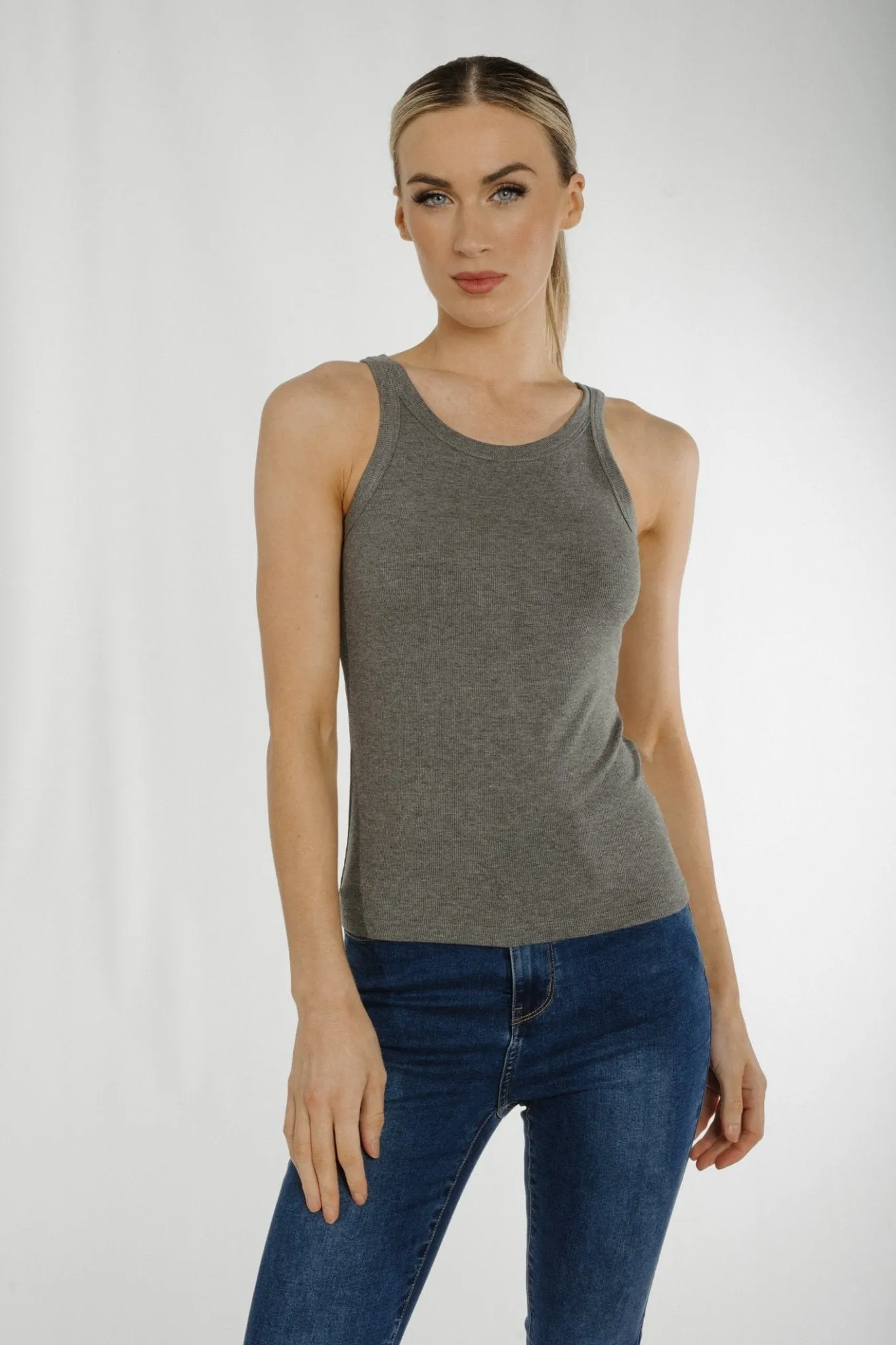 Ally Ribbed Cami In Grey