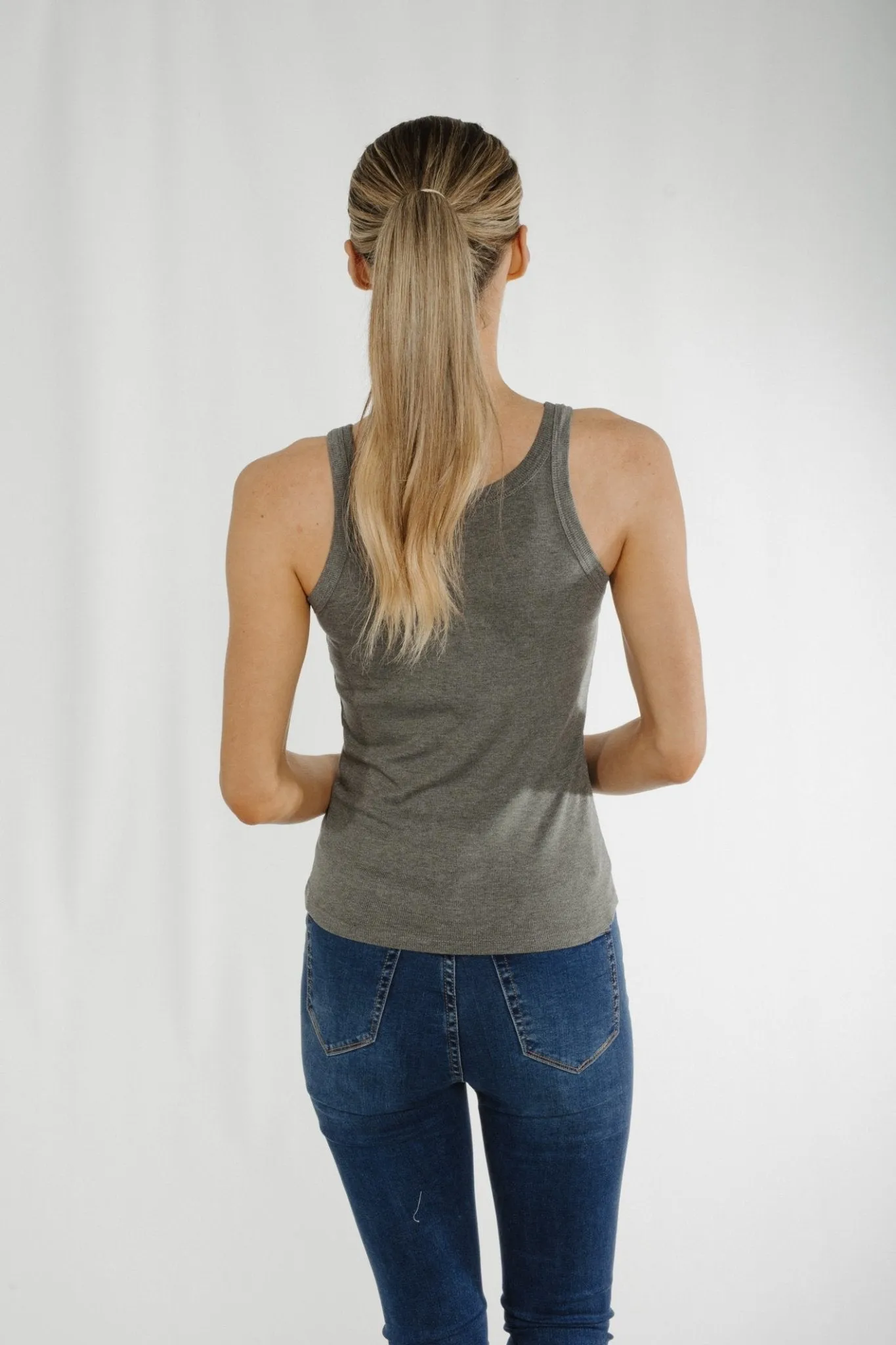 Ally Ribbed Cami In Grey