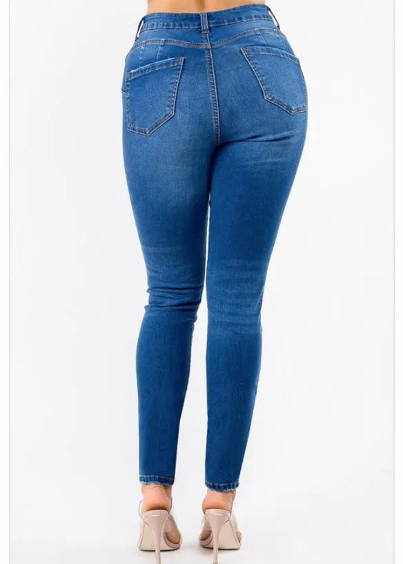 American Bazi High Waist Basic Skinny Jeans (Blue) ABH-7006