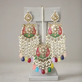 Anaisha Kundan Earrings With Tikka