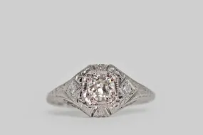 Art Deco OEC Diamond Engagement Ring