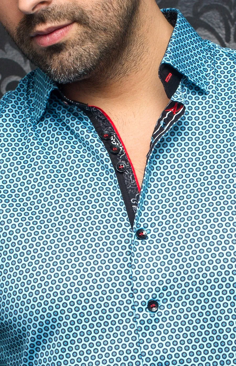 Au Noir Stretch Shirt | Knox Turquoise