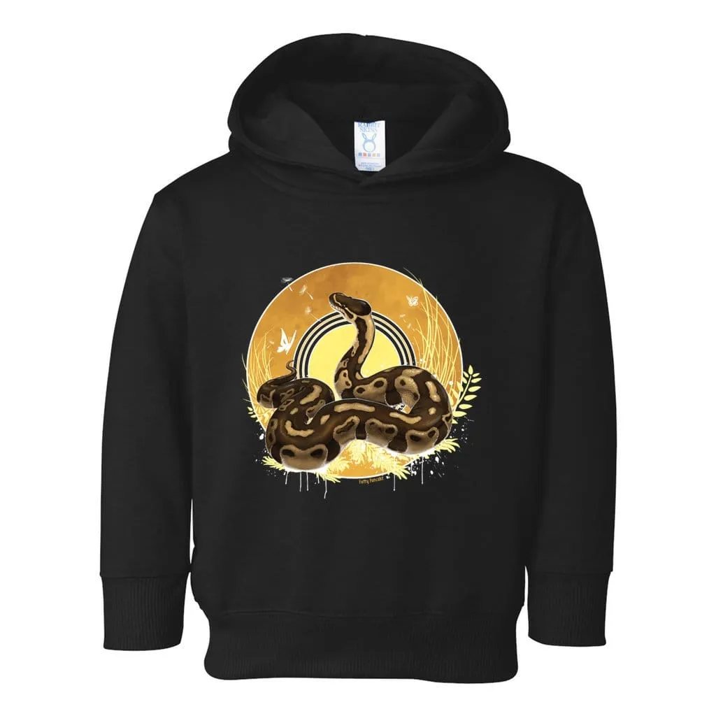 Autumn Ball Python Snake Toddler Pullover Hoodie, Cute Reptile Kids Top