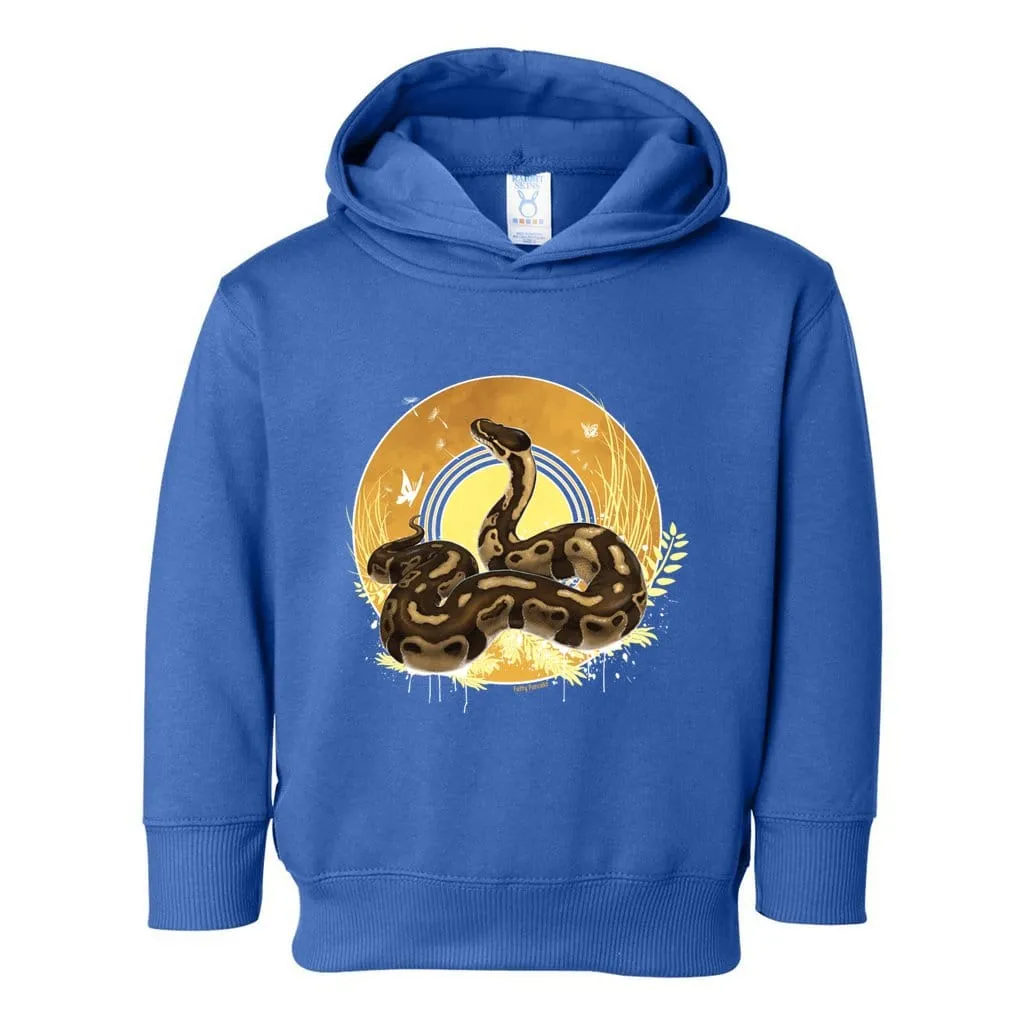 Autumn Ball Python Snake Toddler Pullover Hoodie, Cute Reptile Kids Top