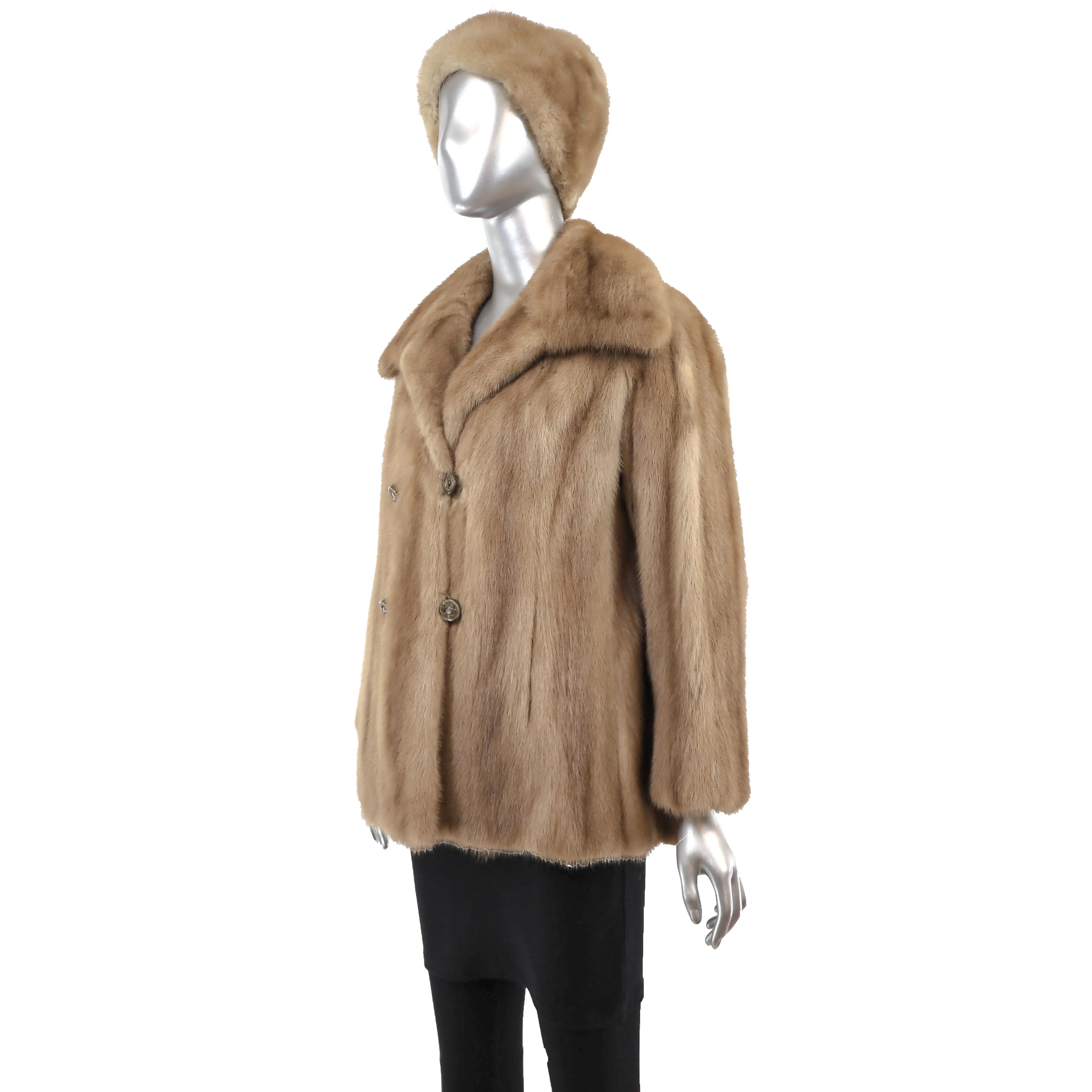 Autumn Haze Mink Jacket with Matching Hat- Size S-M