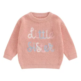 Baby Girls Deluxe Sweater - LITTLE SISTER