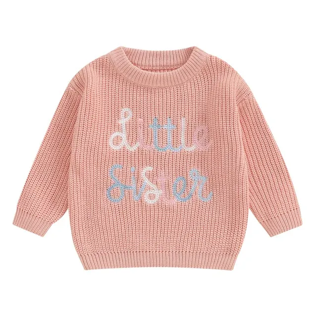 Baby Girls Deluxe Sweater - LITTLE SISTER