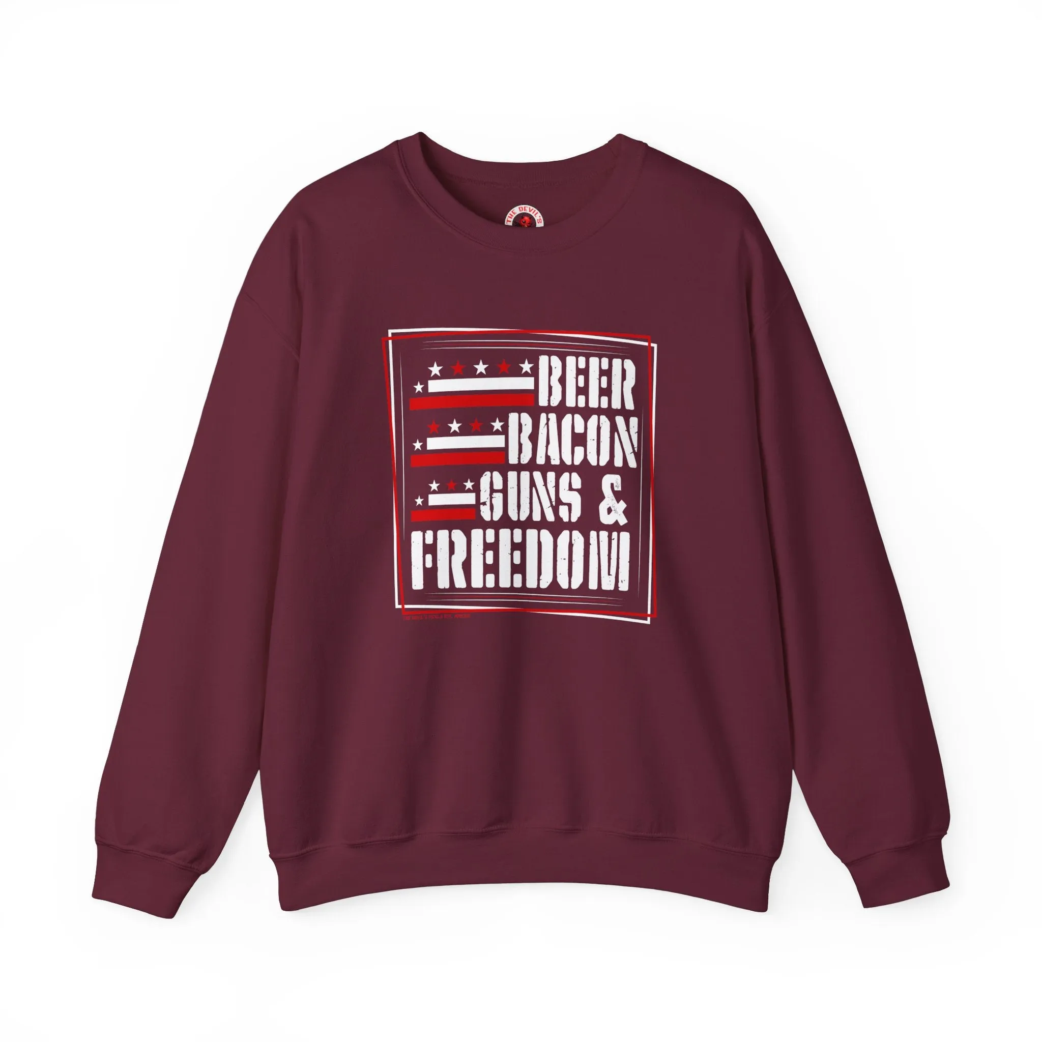 Beer Bacon Guns and Freedom Crewneck Sweatshirt