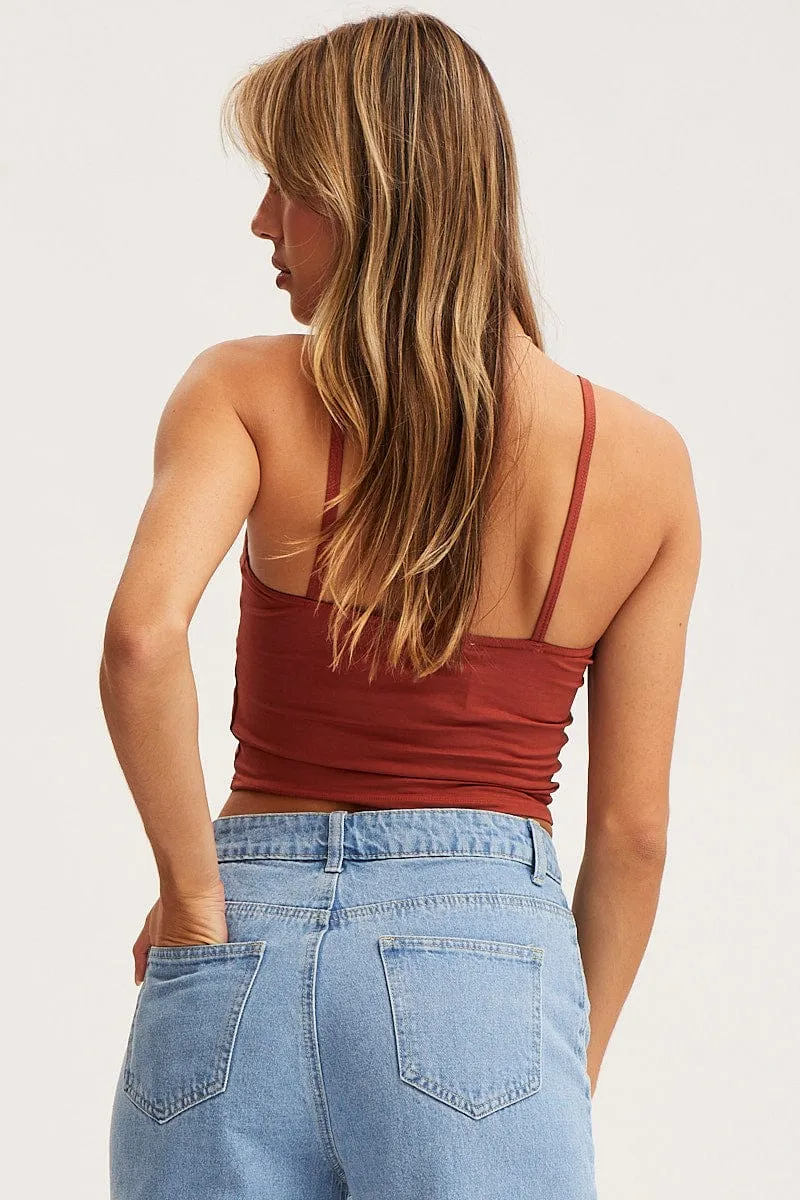 Beige Singlet Crop Top