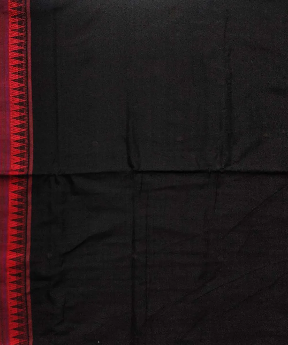 Black maroon cotton handloom dongoria saree