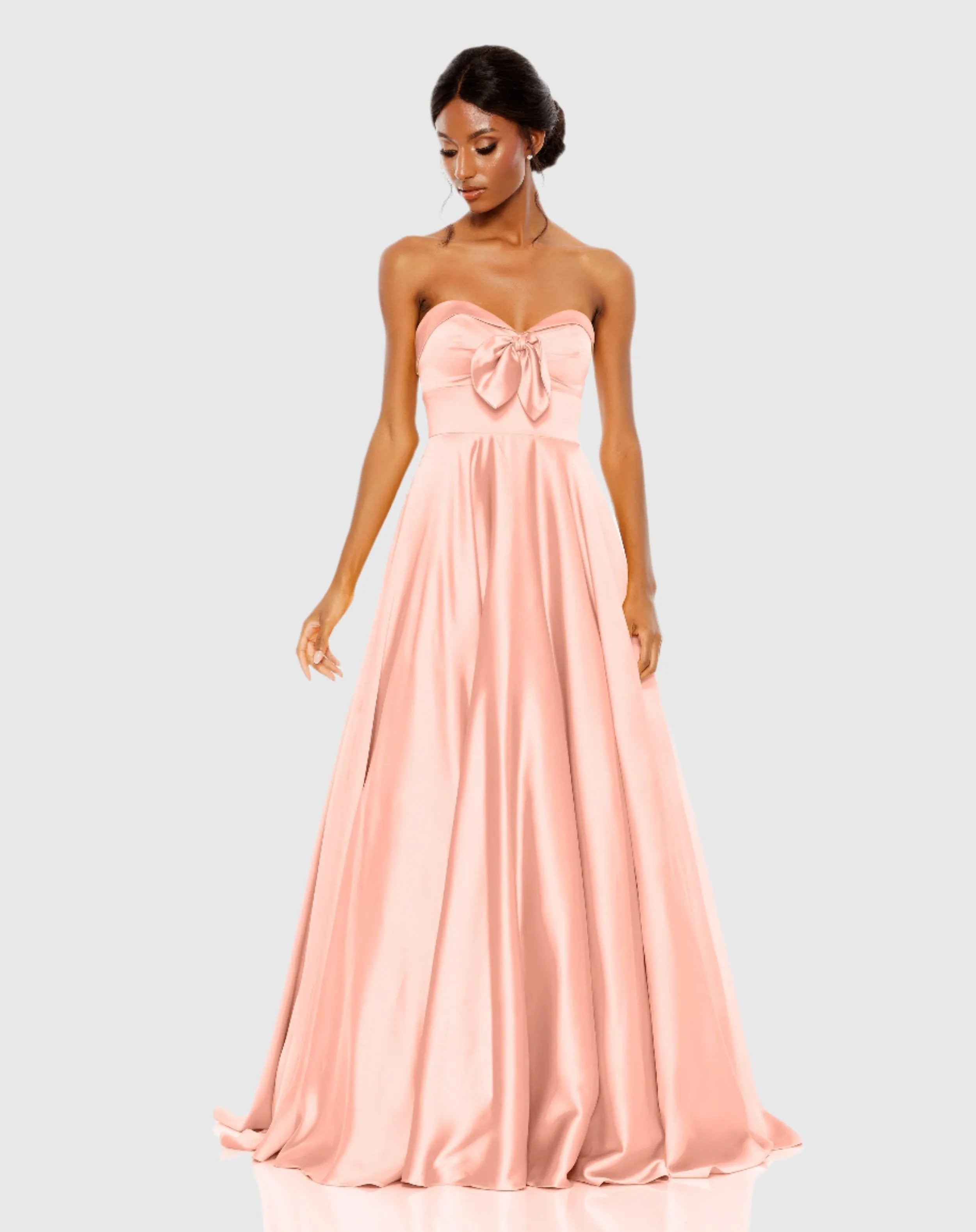 Bow Sweetheart Strapless A Line Gown