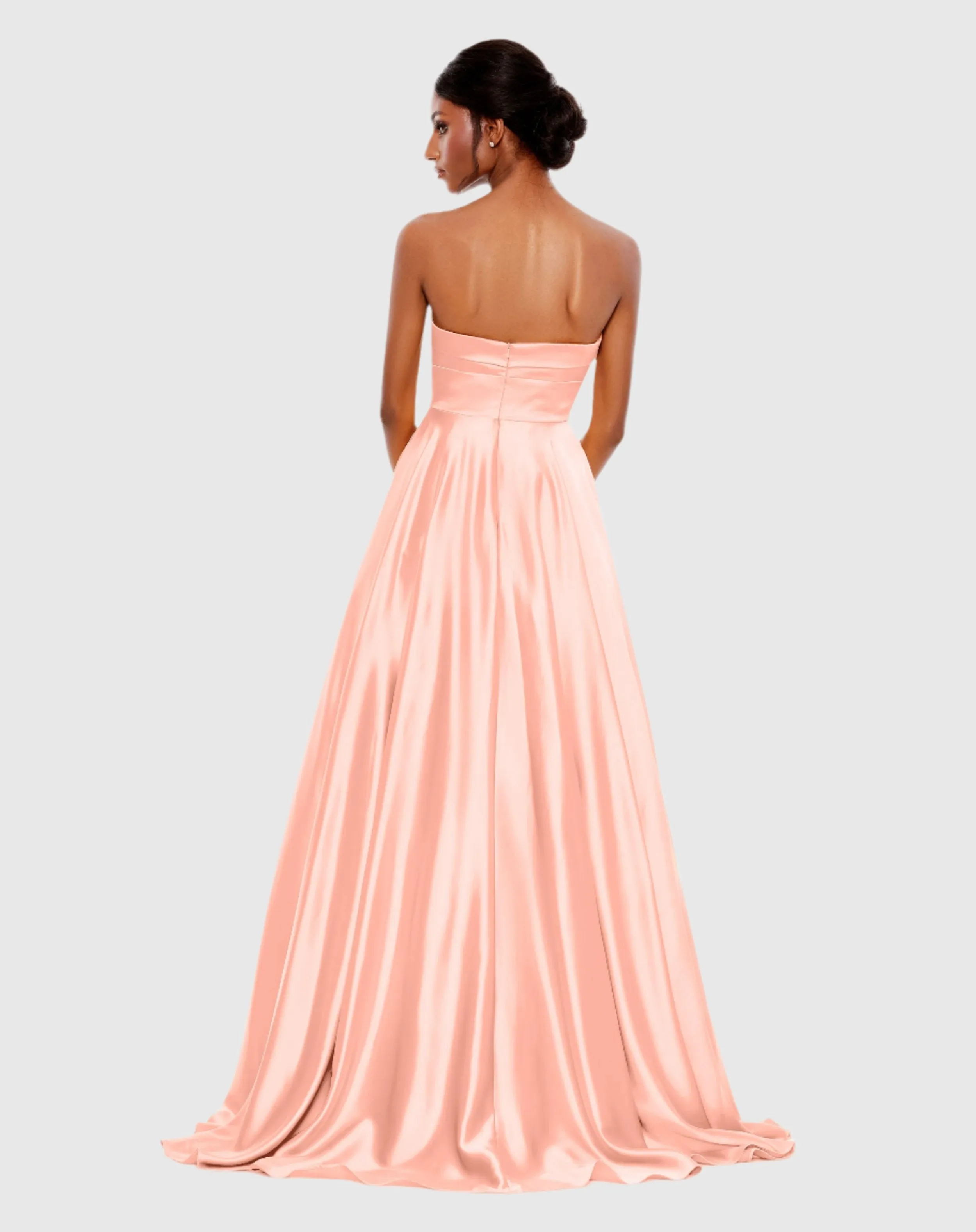 Bow Sweetheart Strapless A Line Gown