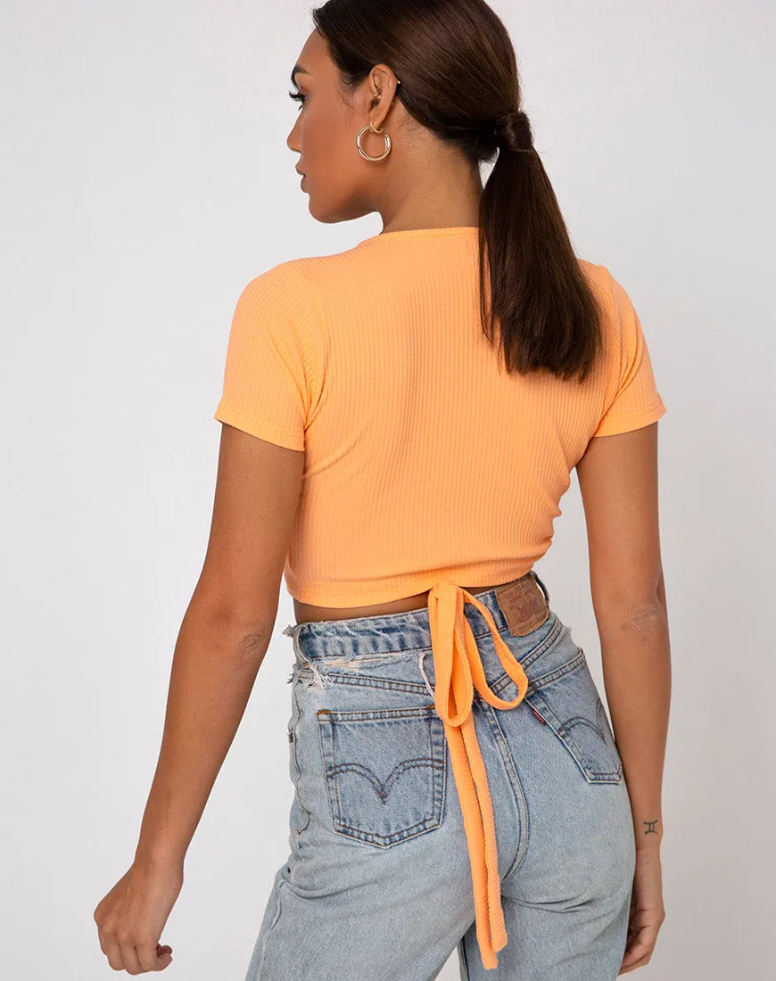 Bria Top in Rib Cantaloupe