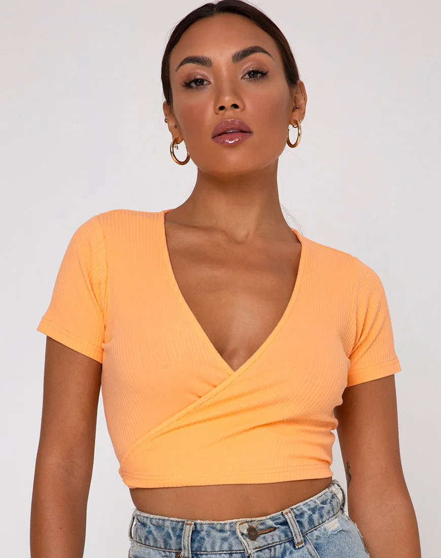 Bria Top in Rib Cantaloupe