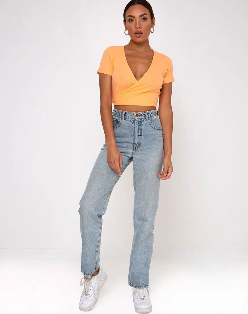 Bria Top in Rib Cantaloupe