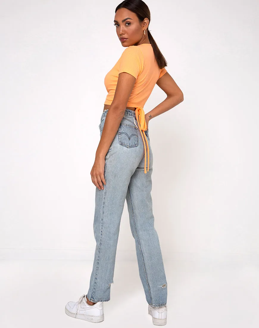 Bria Top in Rib Cantaloupe