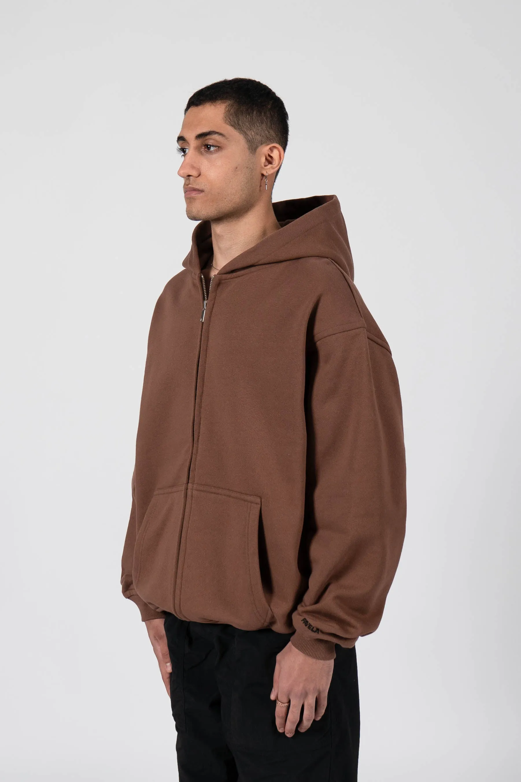 BROWN FRONTZIP