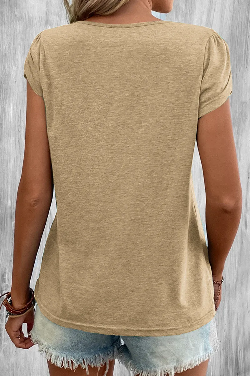 Casual Simplicity Solid Solid Color V Neck T-Shirts