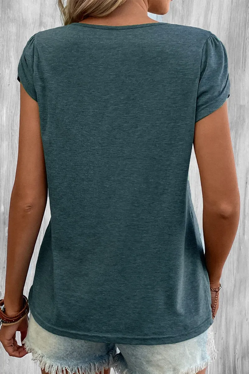 Casual Simplicity Solid Solid Color V Neck T-Shirts