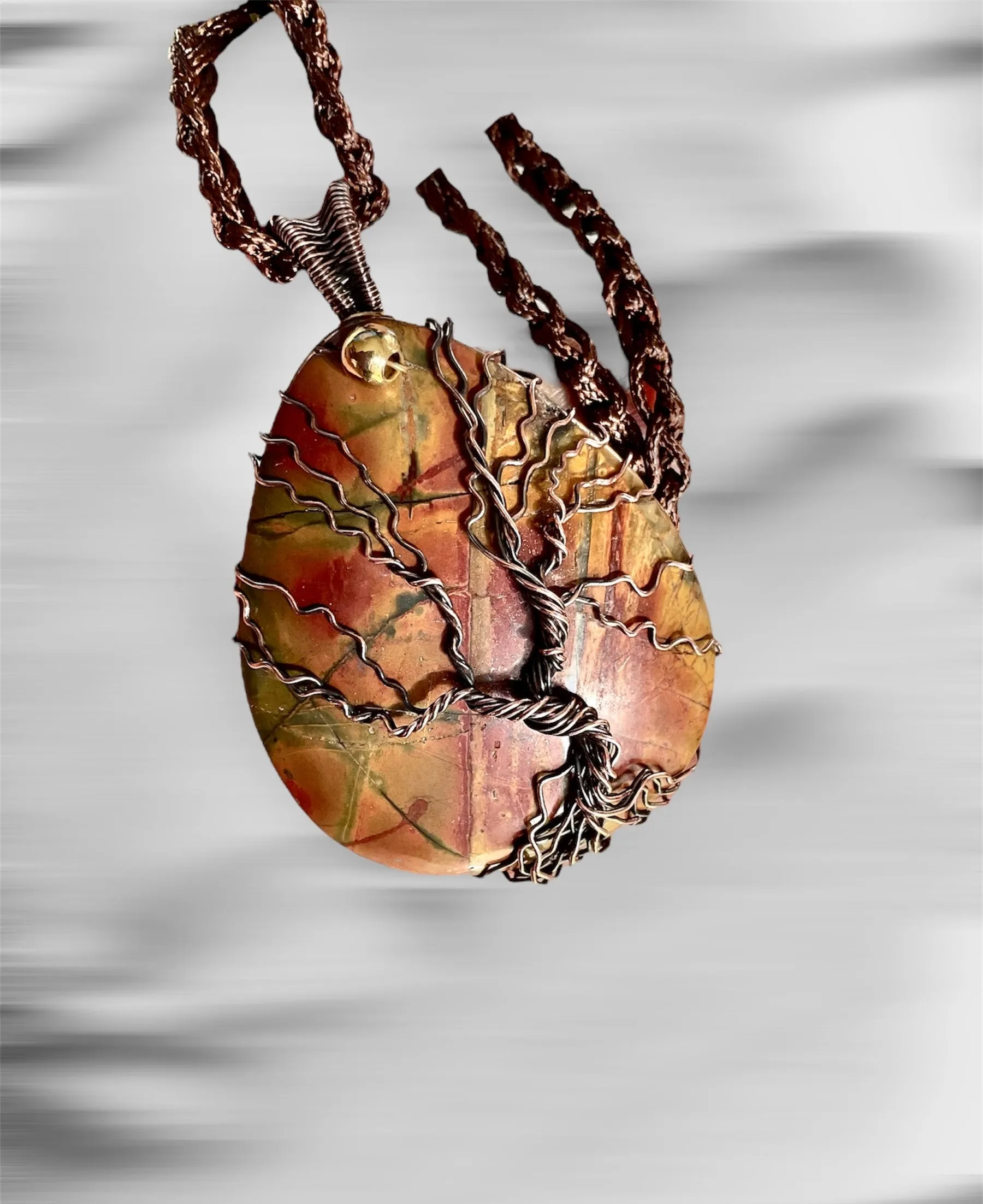 Cherry Creek Jasper Wire Wrapped Tree Of Life Pendant