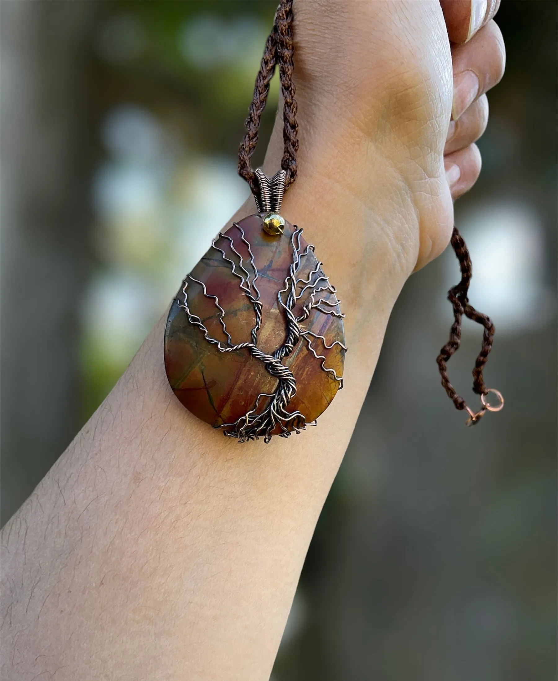 Cherry Creek Jasper Wire Wrapped Tree Of Life Pendant