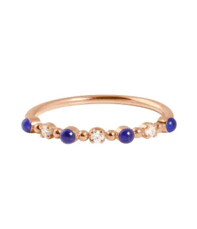 Classic Gigi 3 Diamond Lapis Ring, Rose Gold, Size 5.25