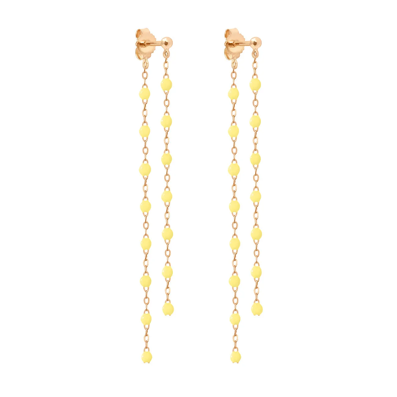 Classic Gigi dangling Mimosa earrings, Rose Gold