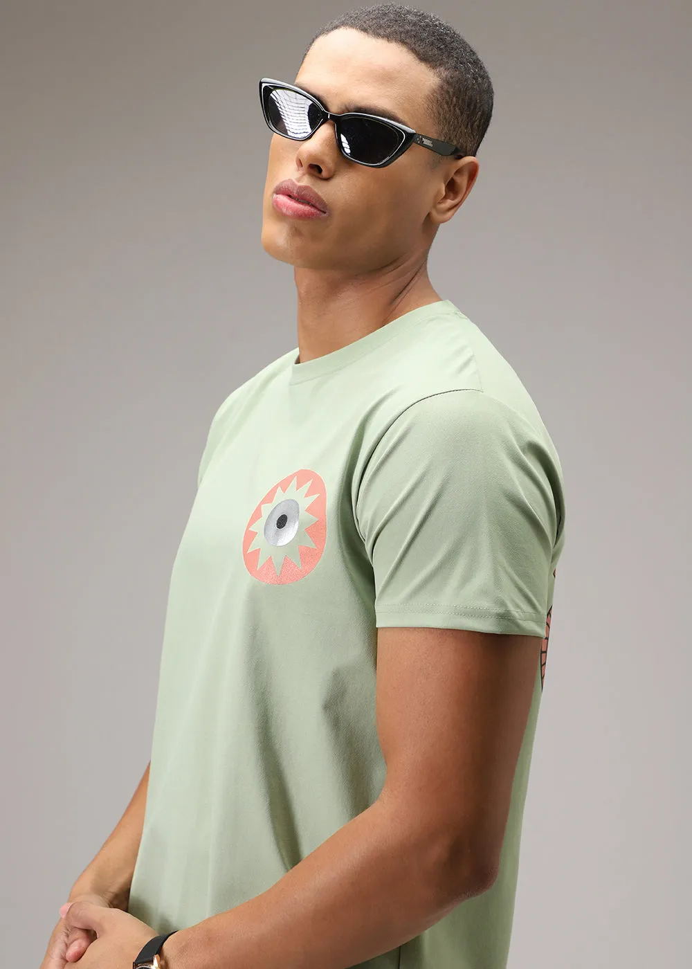 Clover Green Printed T-Shirt