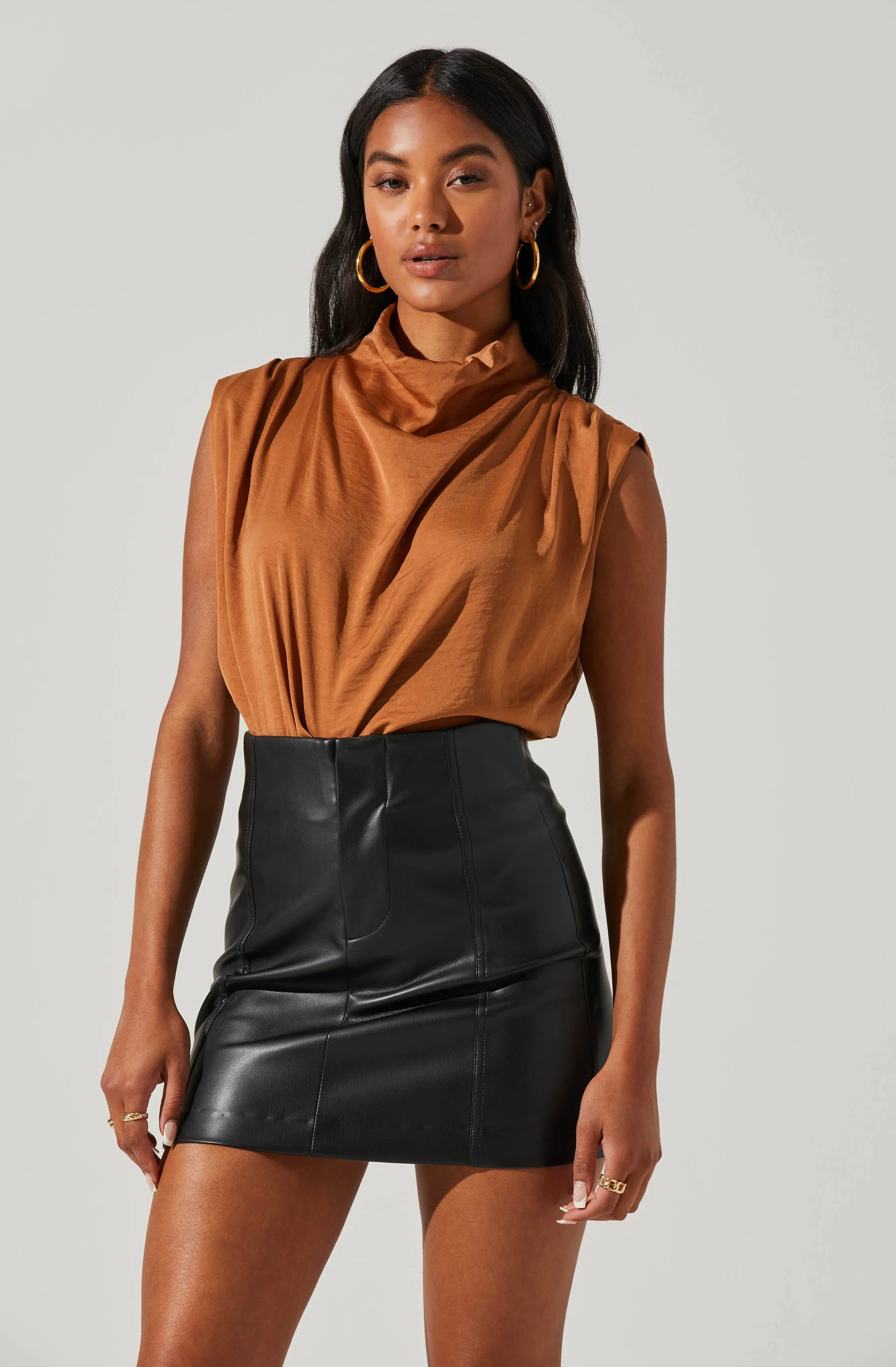 Cowl Neck Sleeveless Top