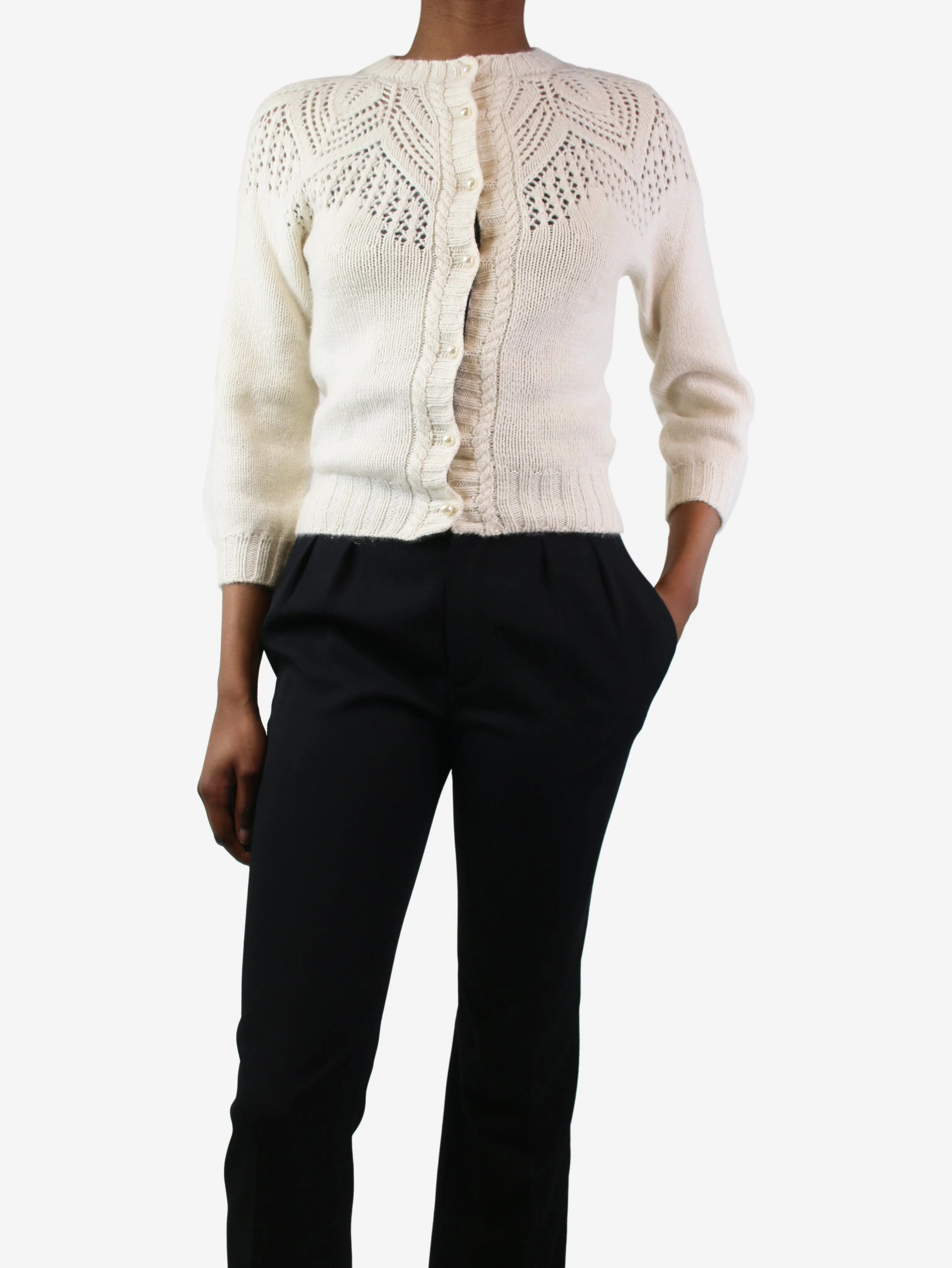 Cream cashmere cardigan - size S