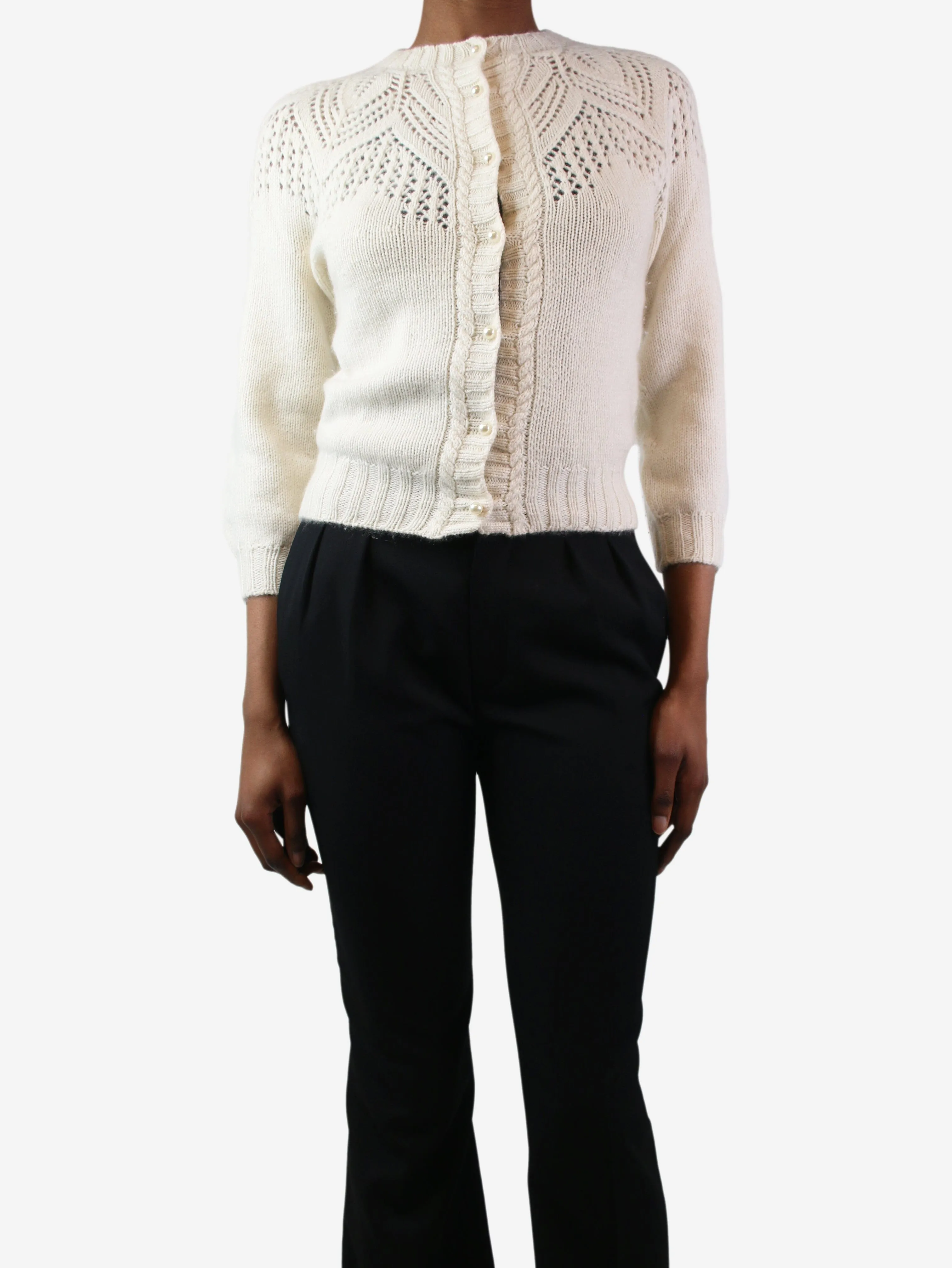 Cream cashmere cardigan - size S