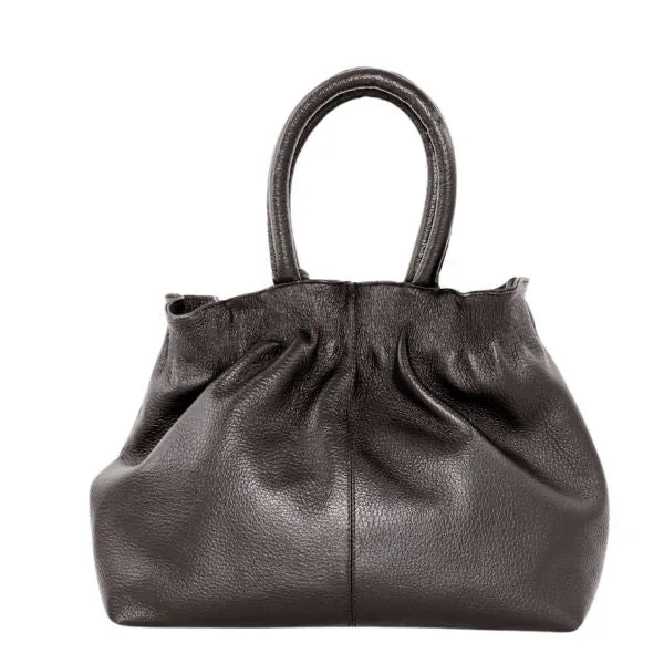 Ditomo Black Leather Tote Handbag