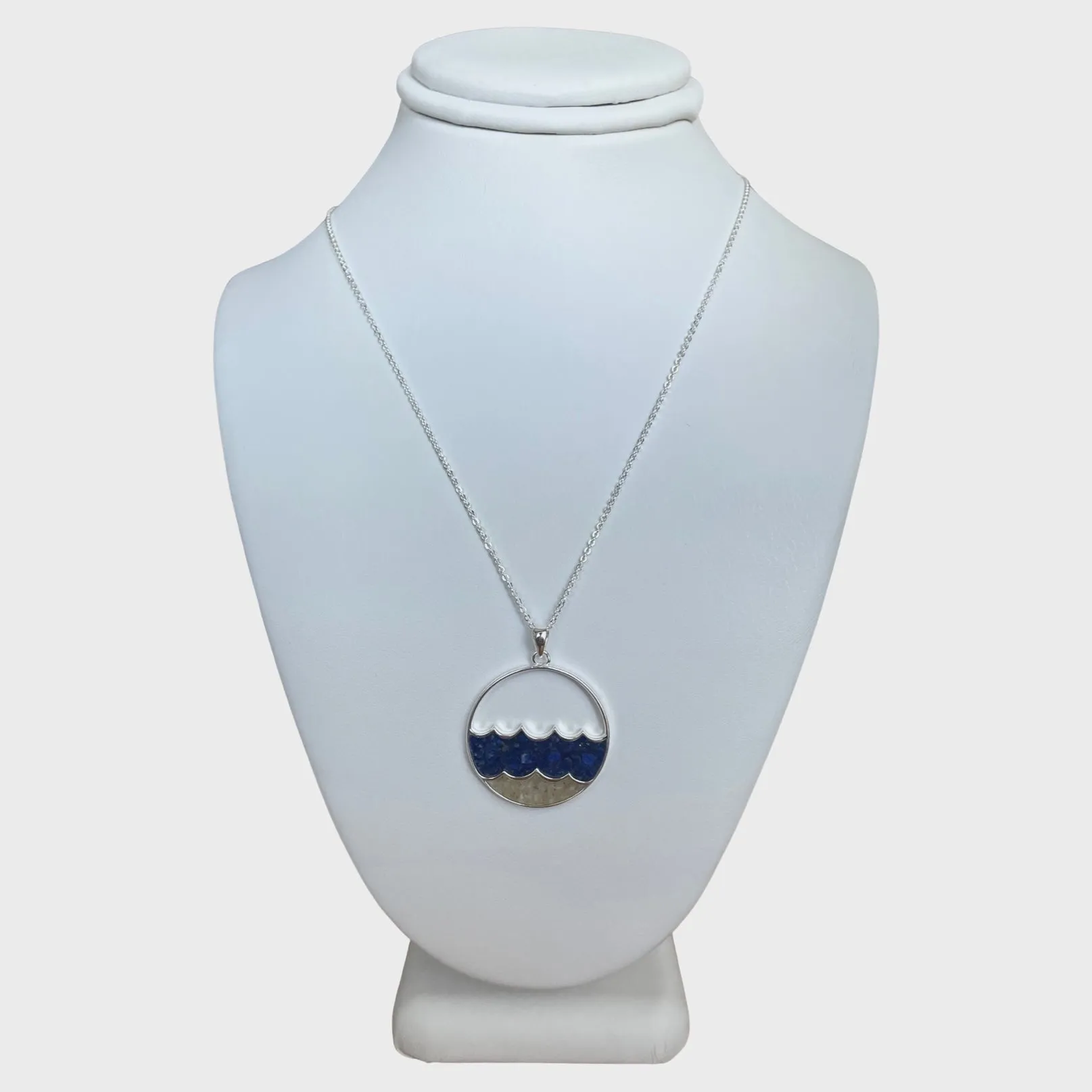 Double Wave Necklace Sand & Lapis