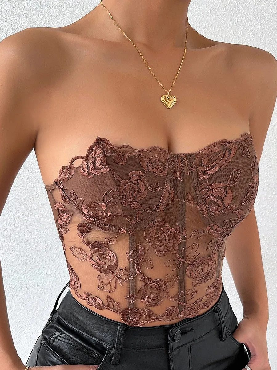 Elegant Lace Underbust Corset Top for Prom, Party, and Club Outfit