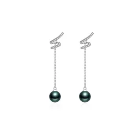 Elegant Tahitian Saltwater Pearl Earrings WE00398 | S Collection