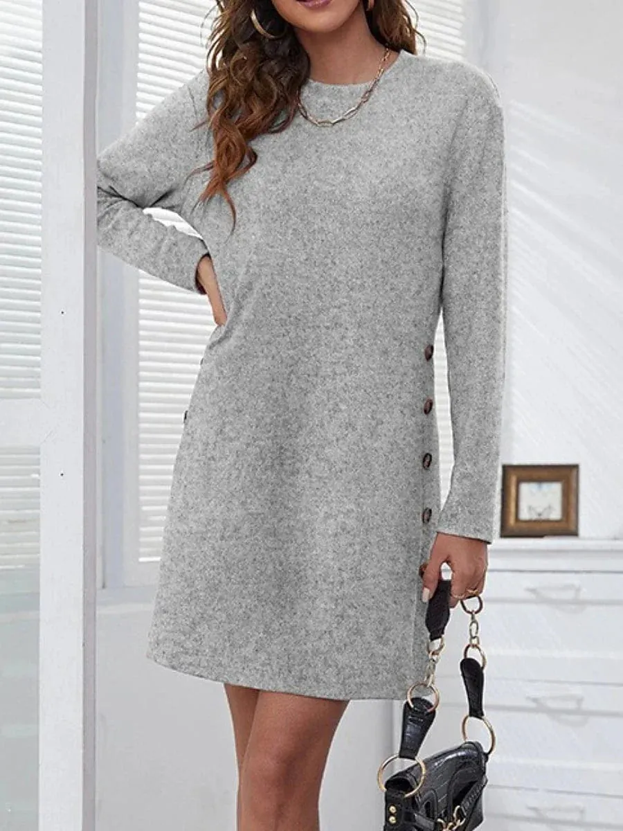 Elegant Women's V-Neck T-Shirt Dress for Daily and Weekend Wear