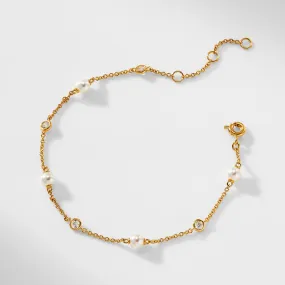 EMILIA PEARL AND CZ LINE BRACELET