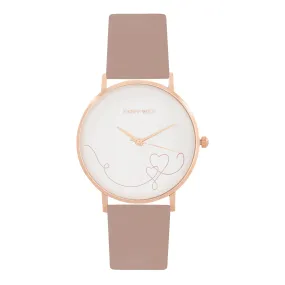 Enchant Mauve PU Strap Watch