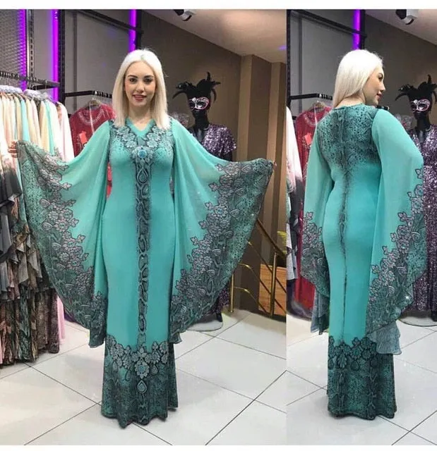 Fashion Long Ruffle Sleeve Maxi Dress Women 2020 Autumn African Clothing Loose Leopard Print